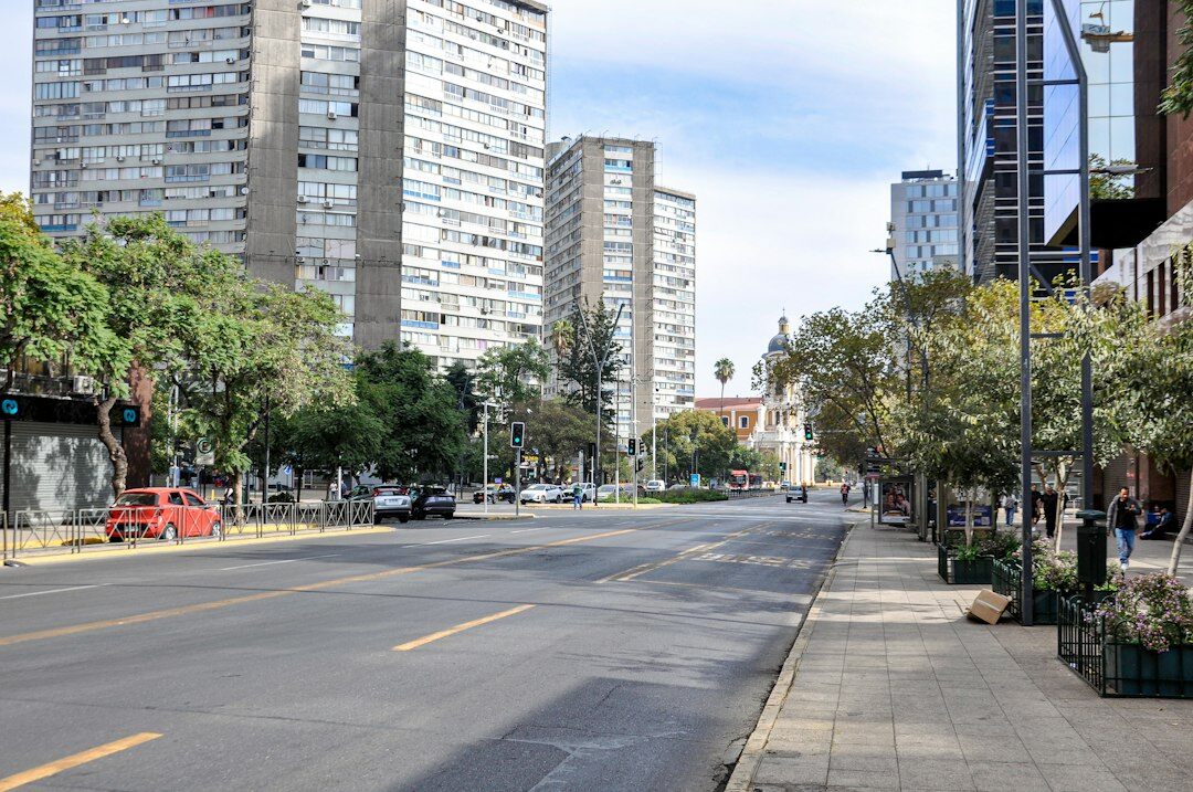 urban chile street with old buildings