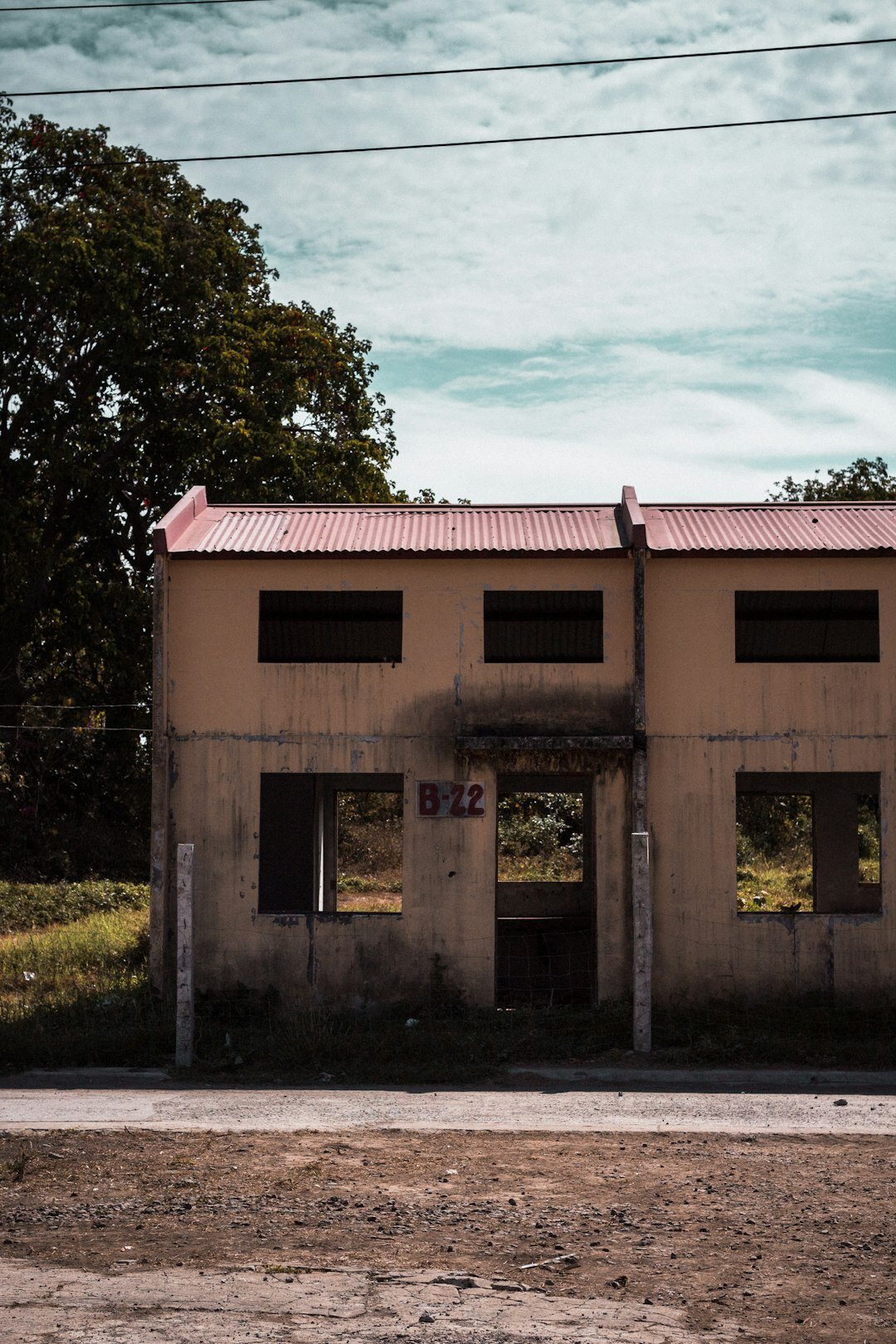 elderly man in abandoned area
