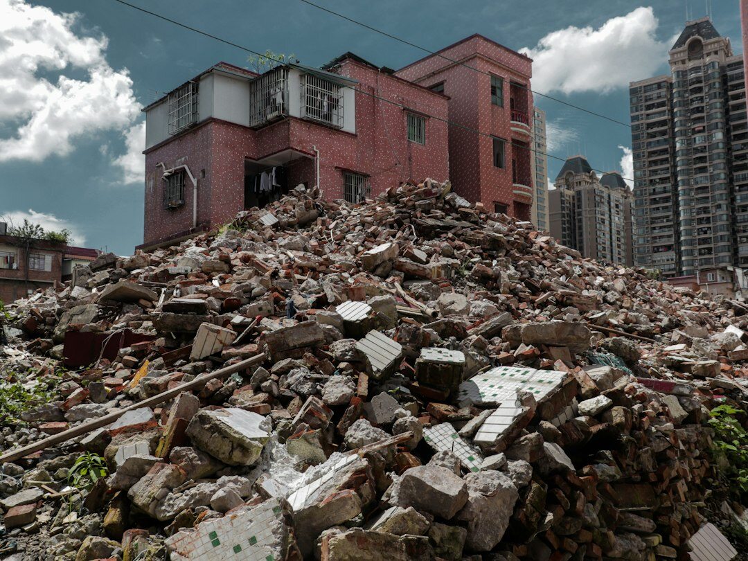 skyscrapers next to ruins